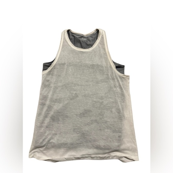 Athleta Girl Camo GRAY Large 14 Tie Breaker WHITE Tank Top - Picture 1 of 5